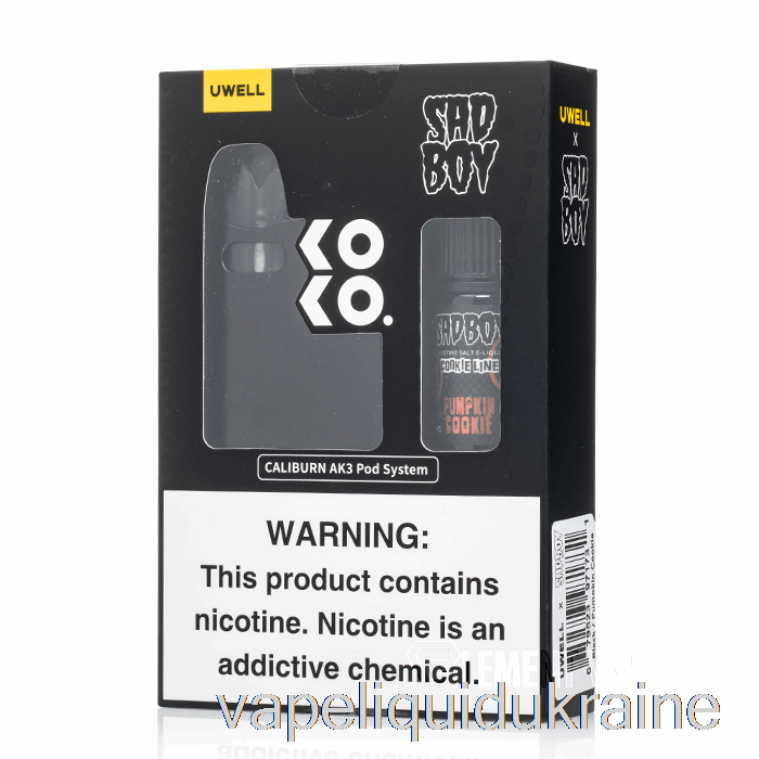 Vape Liquid Ukraine UWELL x DV Caliburn AK3 Kit + 50mg Nic Salt [BLACK] Sadboy - Pumpkin Cookie